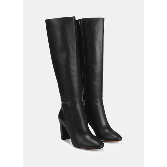 NEW IN BOX VINCE Vita KneeHigh Black Leather Boots - Picture 1 of 2